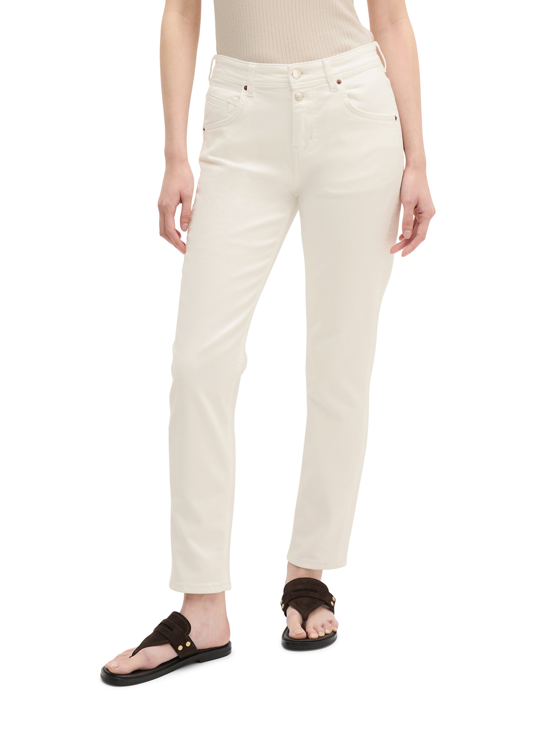 Marc O'Polo Loosefit Jeans 'Theda' in Weiß: Vorderseite