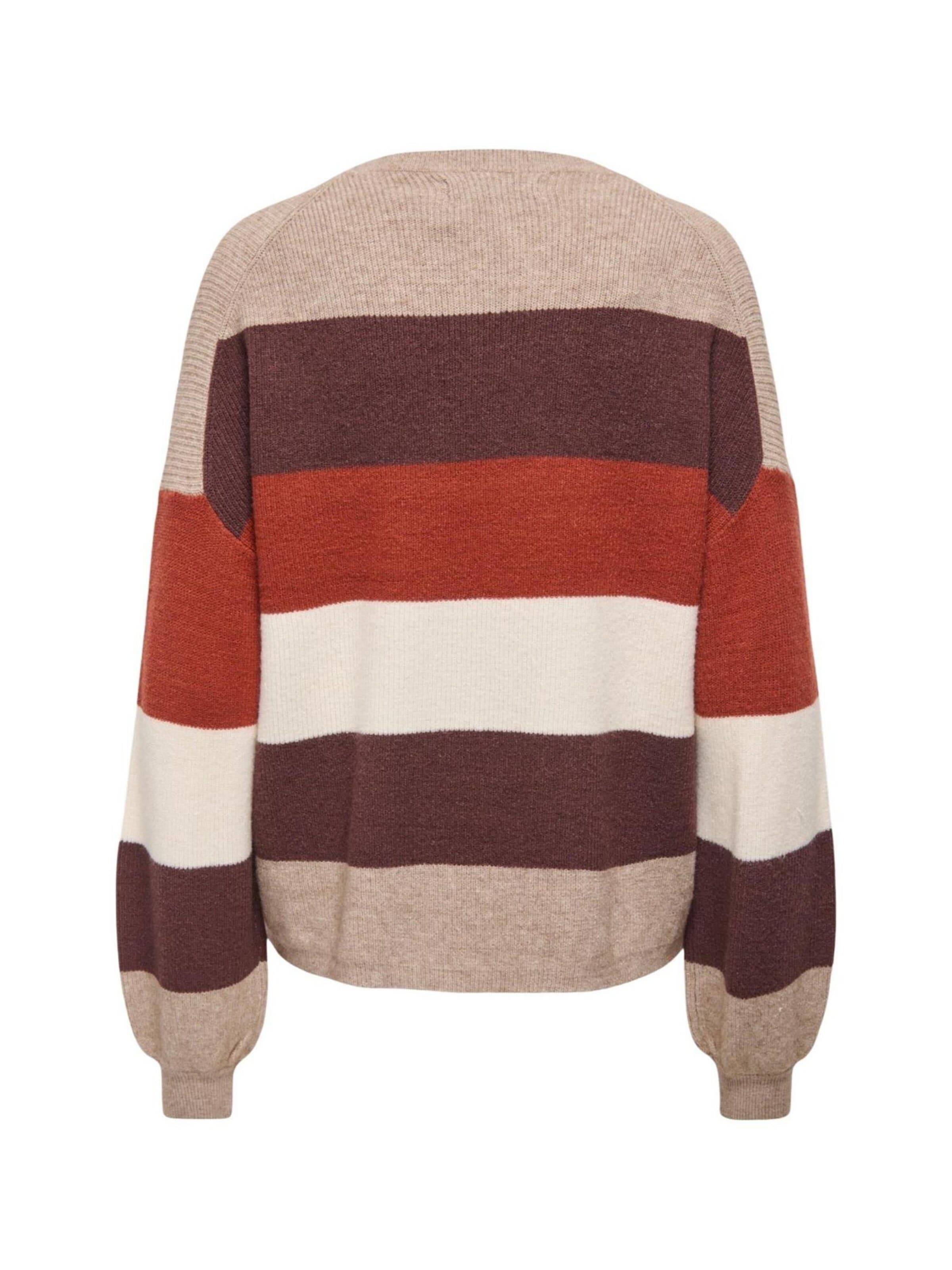 Pullover 'ONLATIA L/S STRIPE PULLOV KNT NOOS 15220044' di ONLY in beige