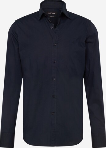 REPLAY Button Up Shirt in Blue: front