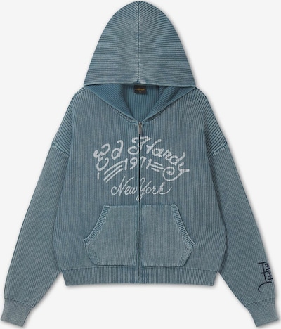 Ed Hardy Neuletakki 'Soaring Dragon' koossa S värissä kyyhkynsininen / antrasiitti / punainen / valkoinen, Tuotenäkymä