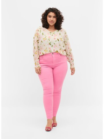 Slimfit Jeans 'AMY' di Zizzi in rosa