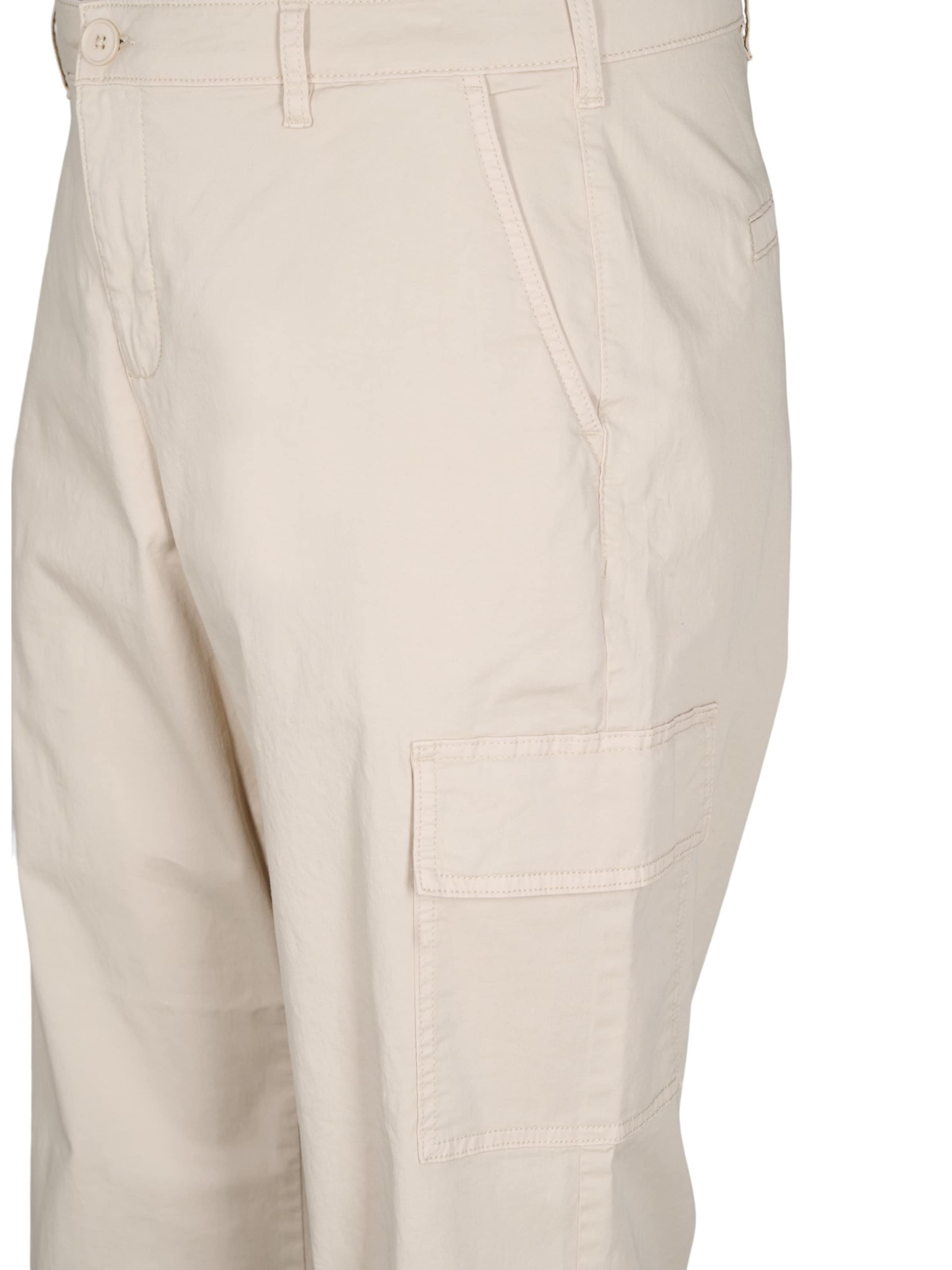 Zizzi Loosefit Cargobukser i beige