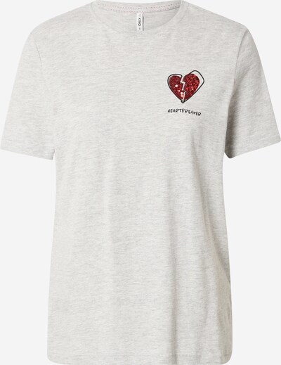 ONLY Shirt 'KITA' in hellgrau / rot, Produktansicht