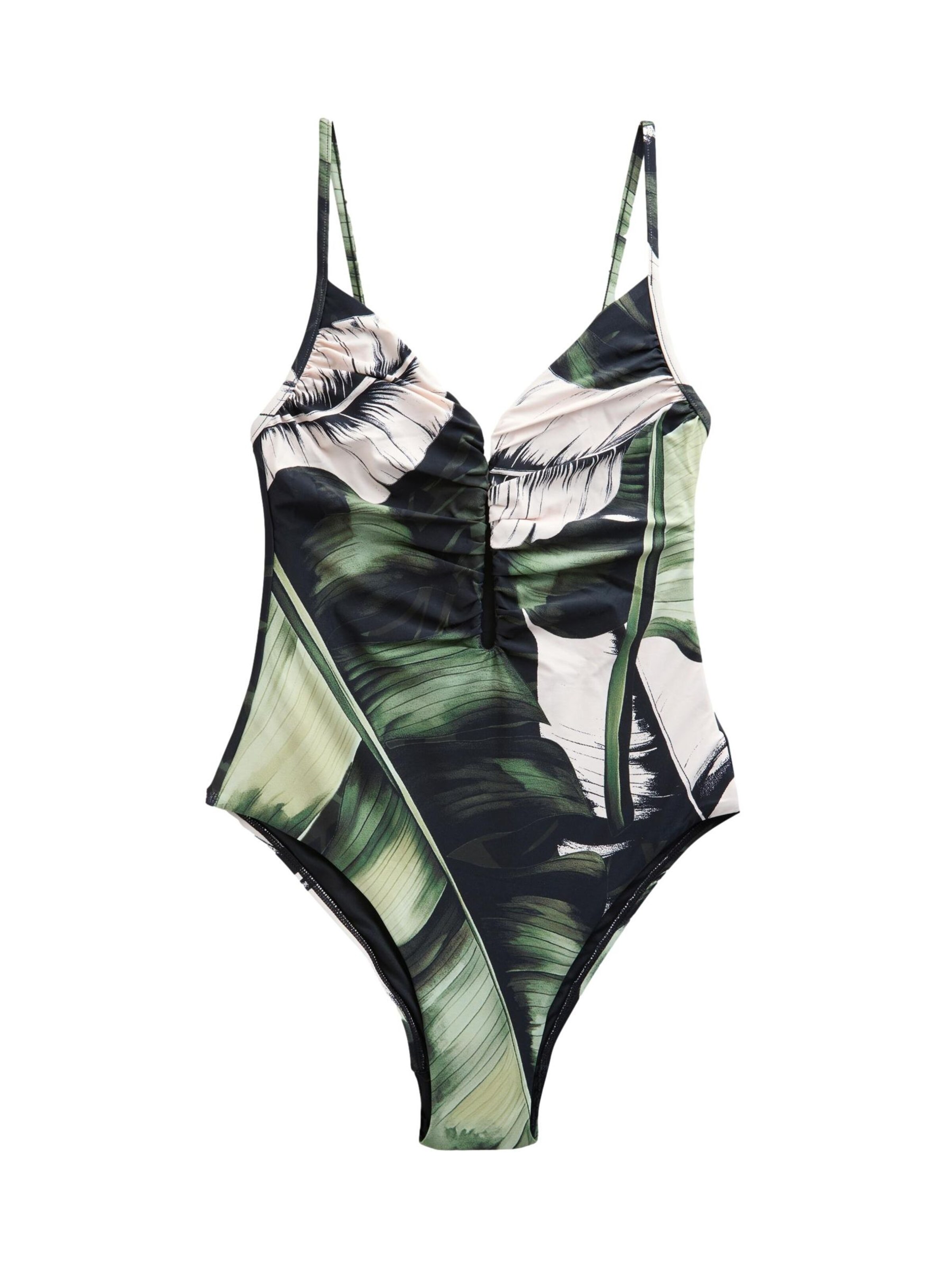 Next Bustier Shapingbadeanzug in Schwarz: Vorderseite