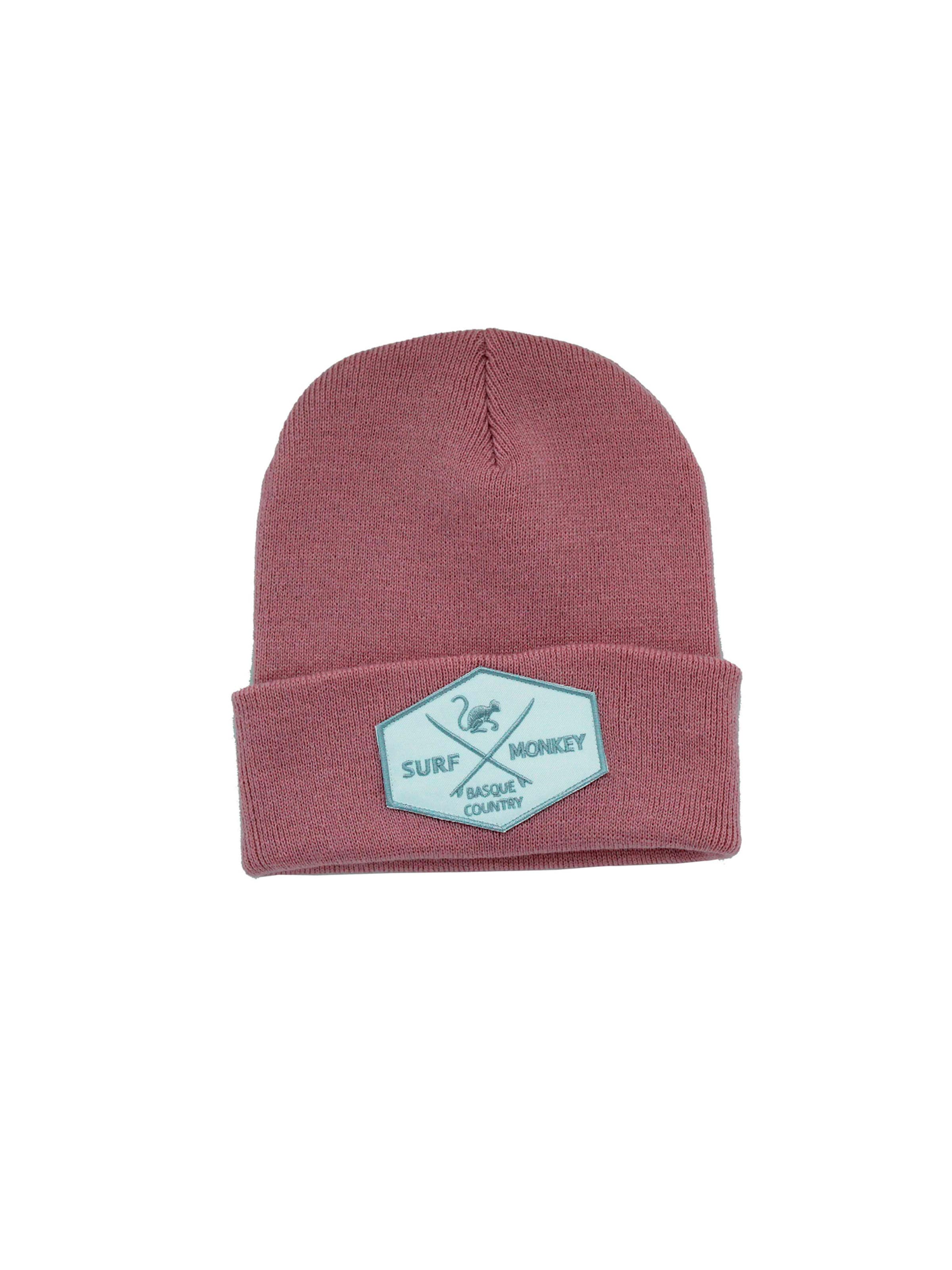 Surf Monkey Beanie in Pink: front