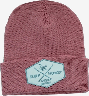 Surf Monkey Mütze in Pink: Vorderseite