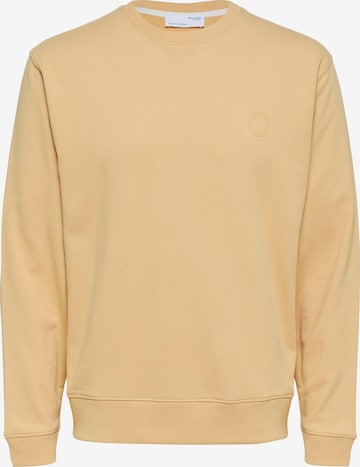 Sweat-shirt 'Soon' SELECTED HOMME en jaune : devant