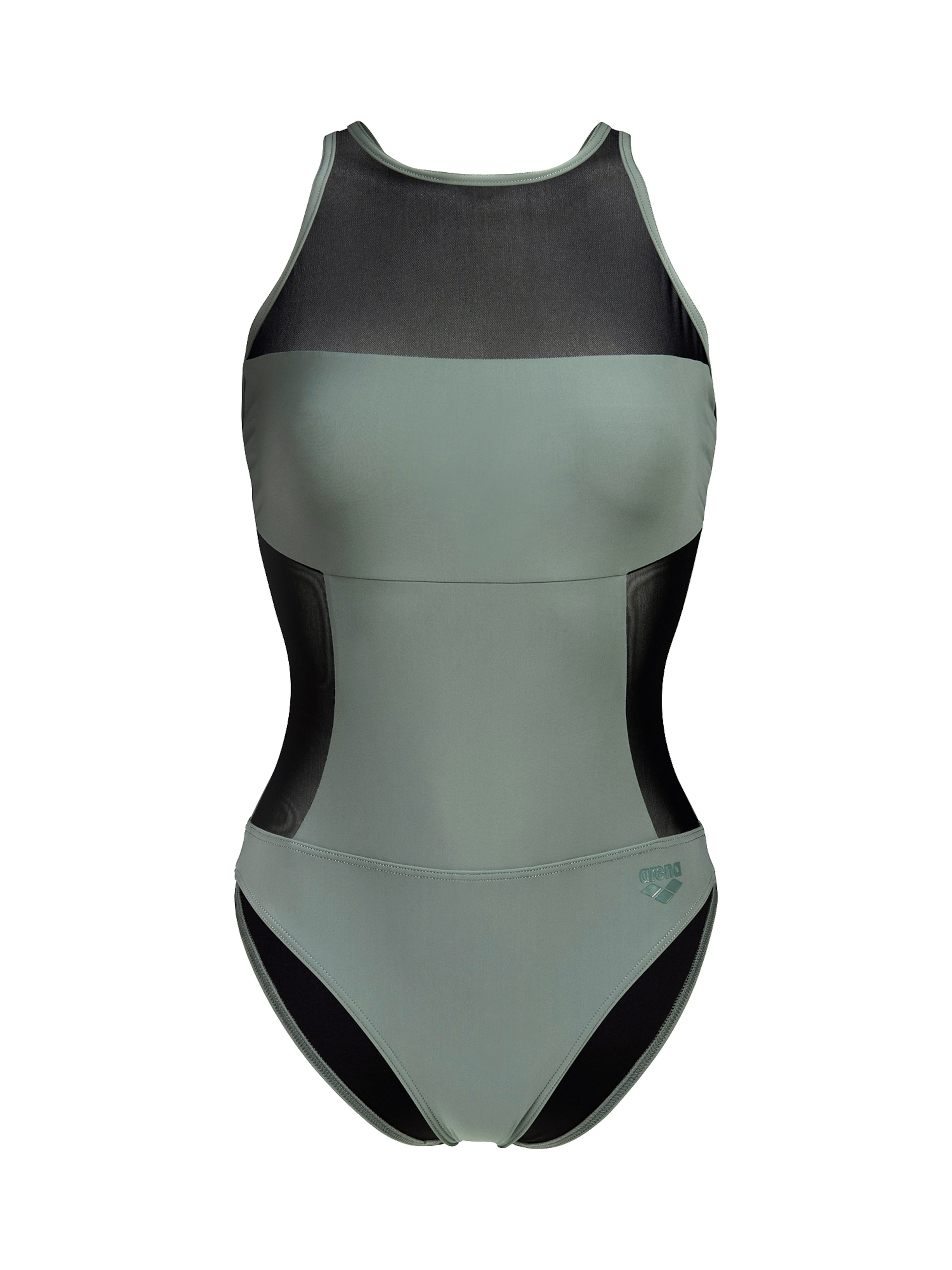 ARENA Badeanzug 'MESH PANELS PRO BACK' in Grün: Vorderseite