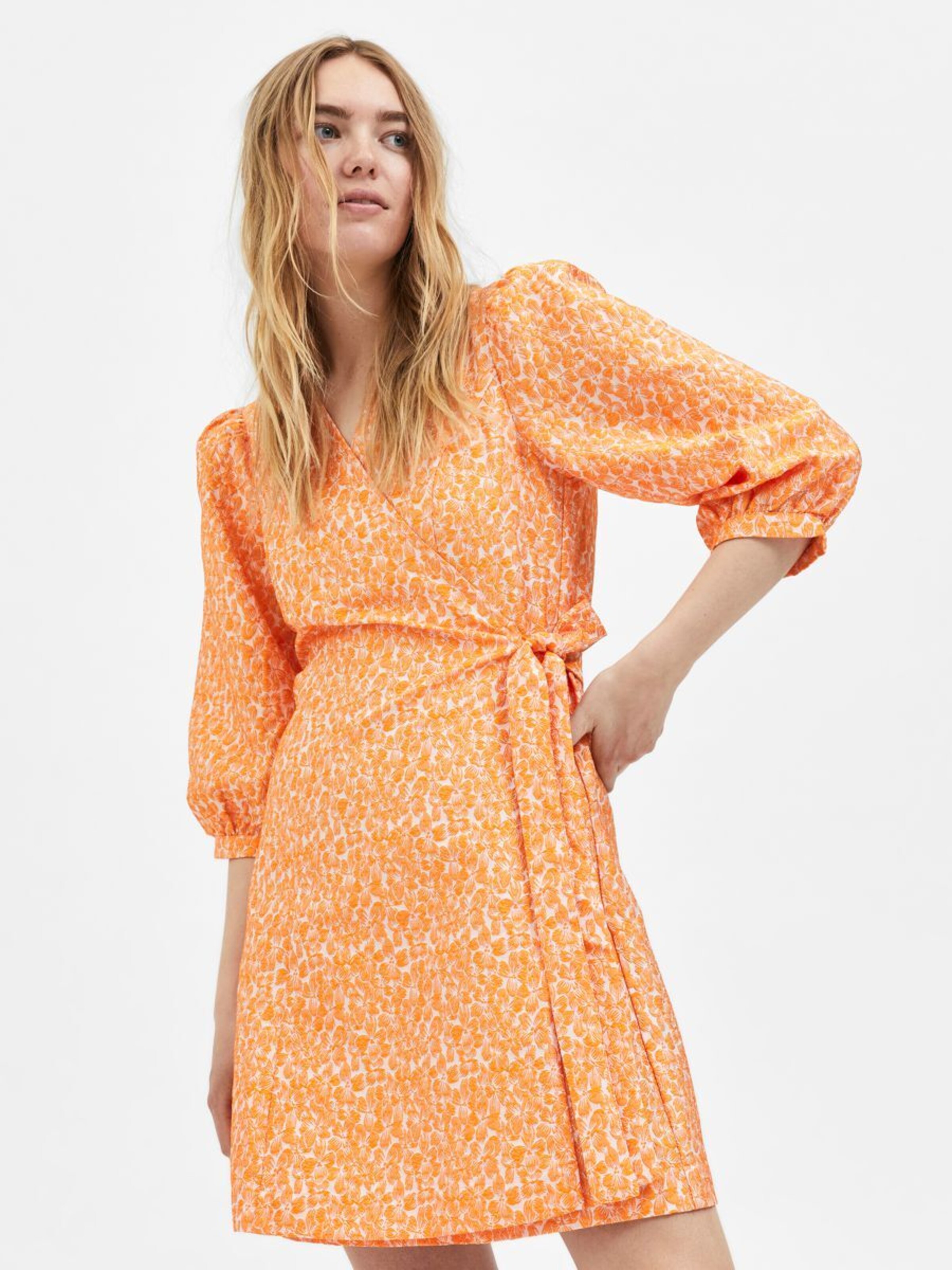 Frauen Große Größen SELECTED FEMME Kleid 'Jacquard' in Orange - DH53898 Frauen Große Größen SELECTED FEMME Kleid 'Jacquard' in Orange - DH53898