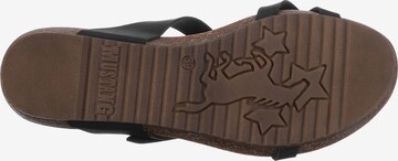 MUSTANG T-Bar Sandals in Black