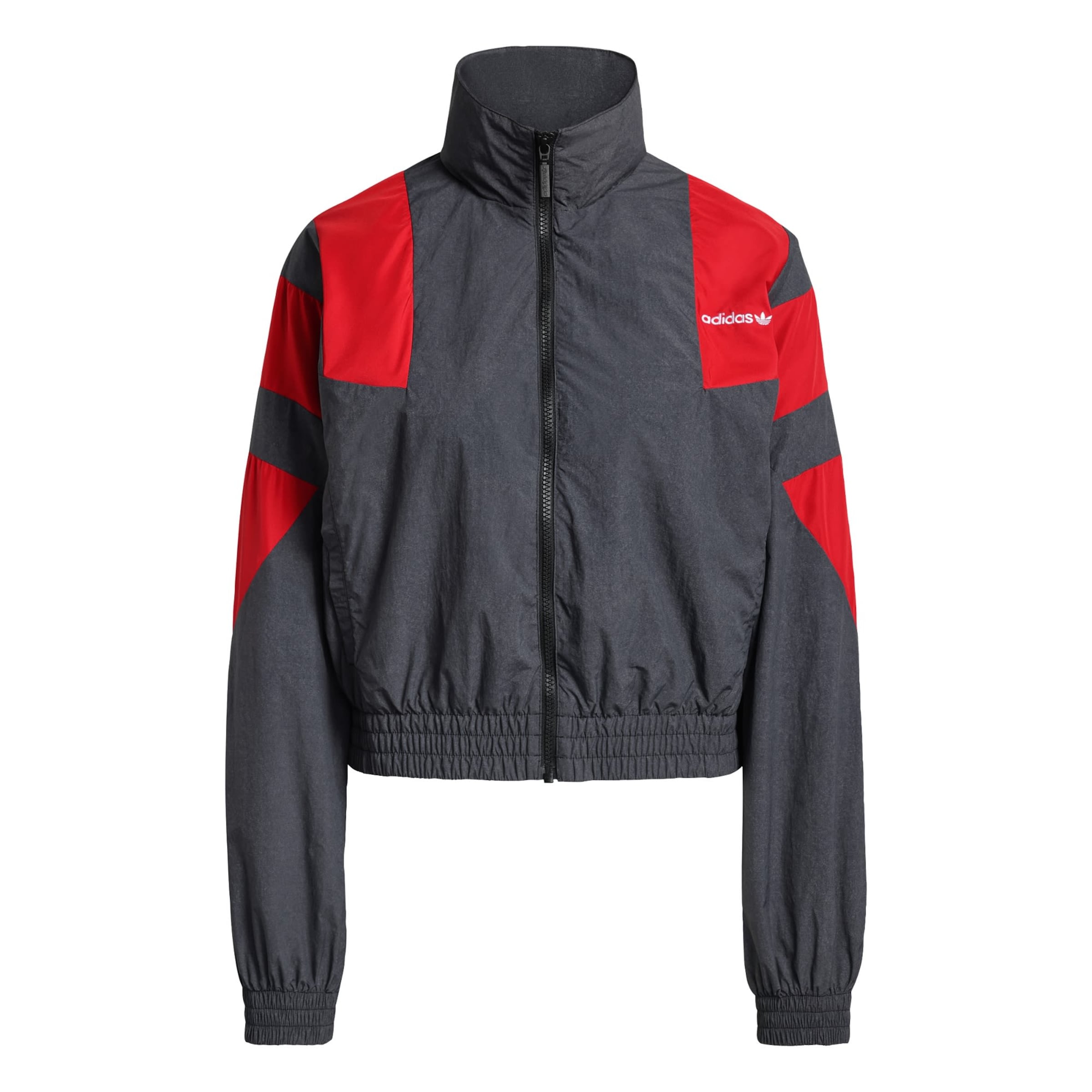 ADIDAS ORIGINALS Veste mi-saison 'BLOCKED WASHED ZIPPED TRACK' en rouge / noir, Vue avec produit