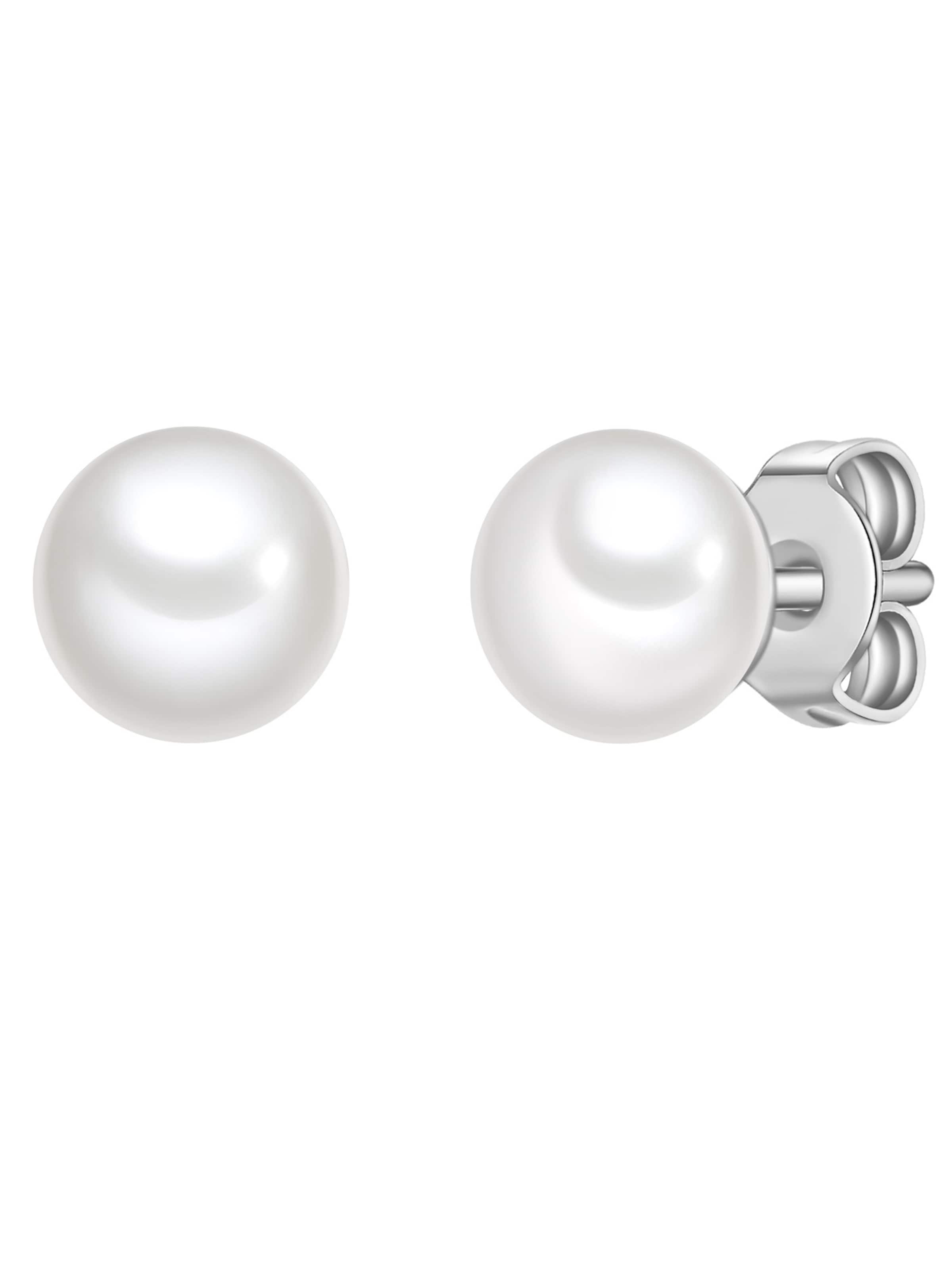 Boucles d'oreilles Glanzstücke München en blanc : devant