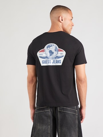 melns GUESS JEANS T-Krekls: no priekšpuses