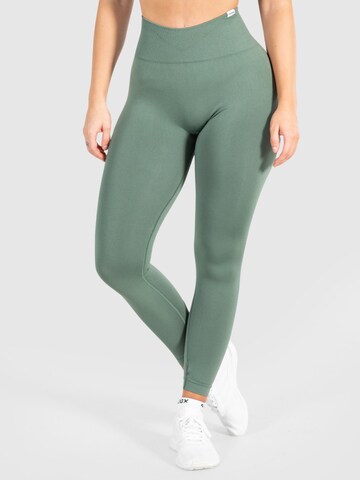 Smilodox Skinny Sportbroek 'Amaze Scrunch' in Groen: voorkant