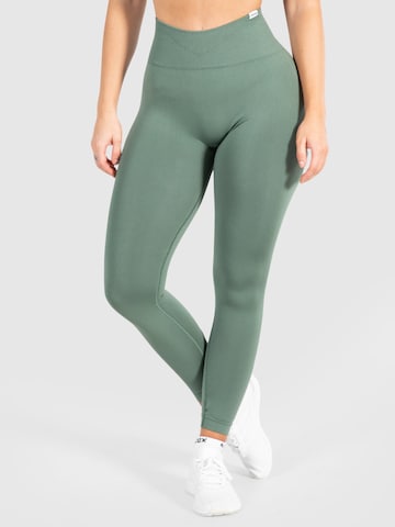 Smilodox Skinny Workout Pants 'Amaze Scrunch' in Green: front