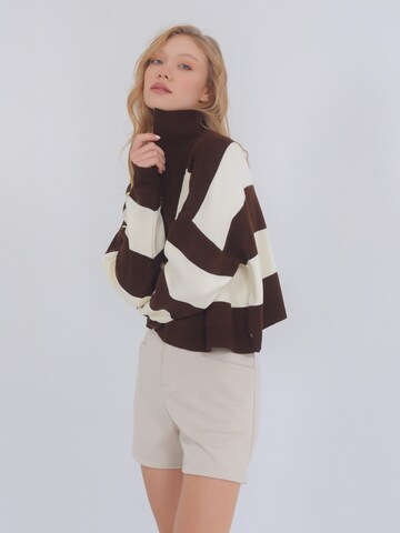 FRESHLIONS Sweater 'Olivia' in Brown