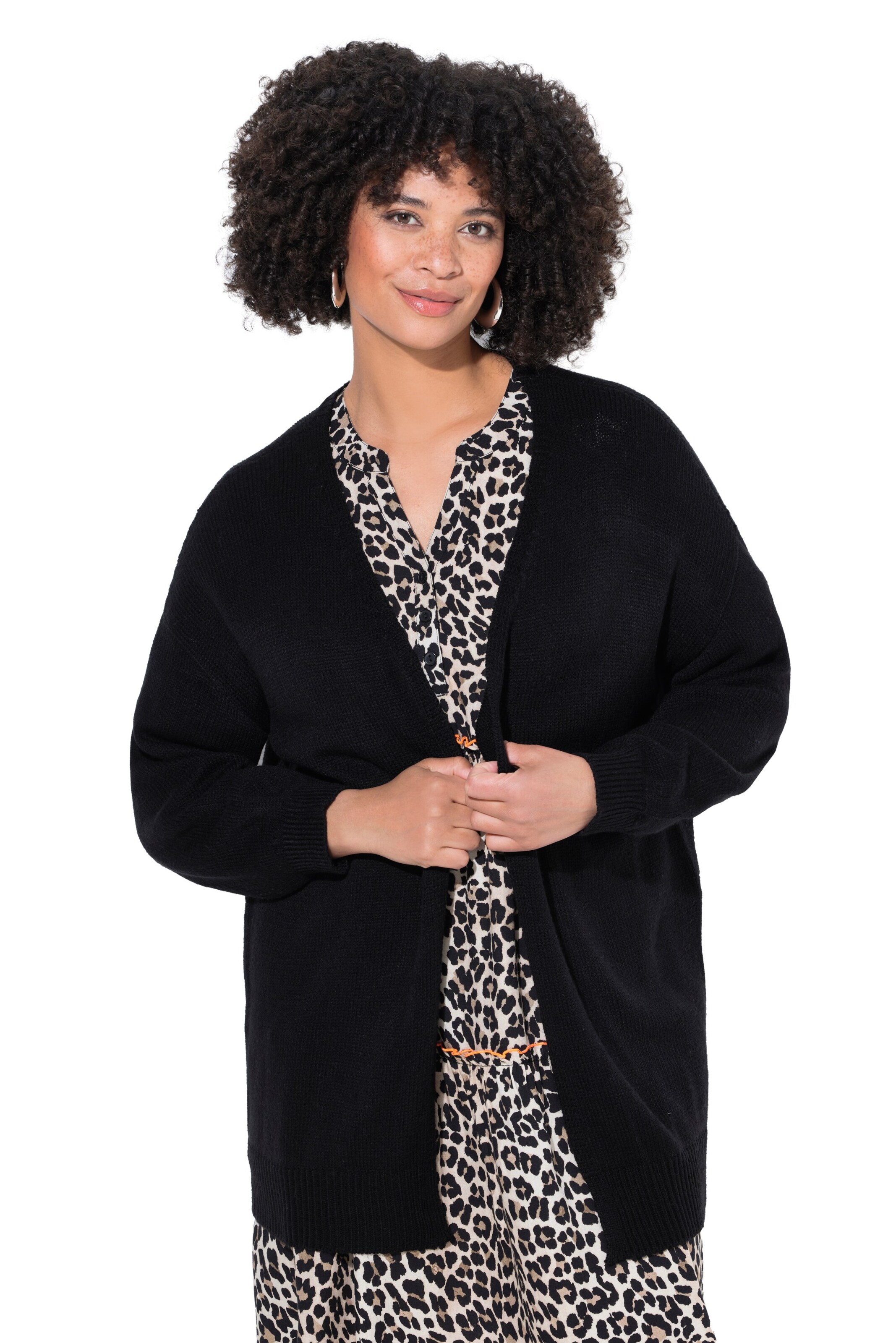 Angel of Style Knit Cardigan in Black: front