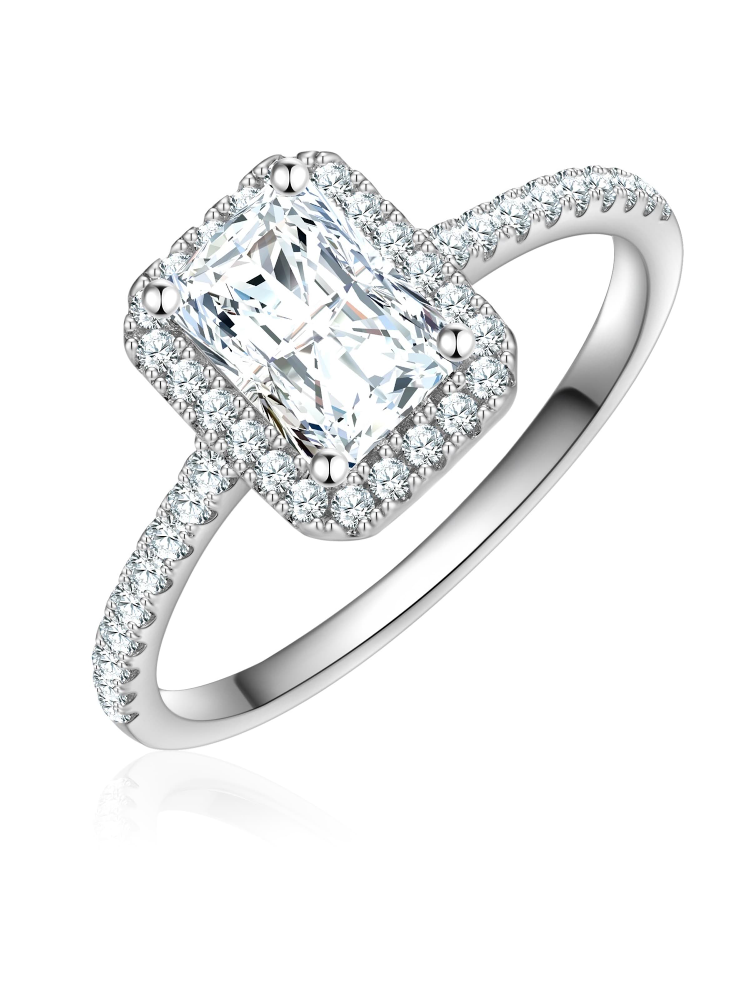 Trilani Bague en argent / blanc, Vue avec produit