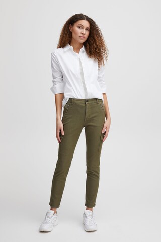 PULZ Jeans Skinny Cargo Pants 'Rosita' in Green