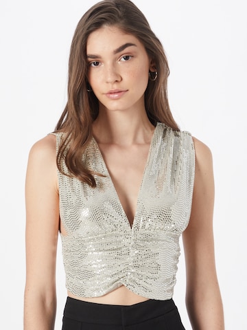 Gina Tricot Top 'Crissy' in Silber: predná strana