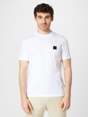 T-Shirt 'Tiburt' BOSS Black en blanc : devant