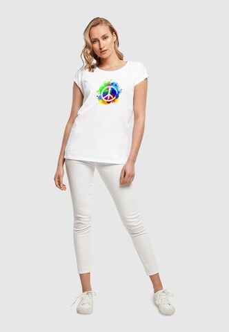 Merchcode T-Shirt 'Peace' in Weiß