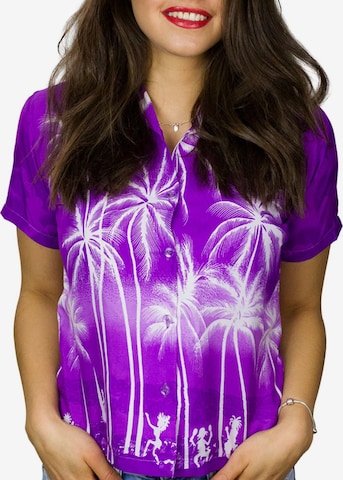 Camicia da donna 'Beach Negative' di King Kameha in lilla: frontale
