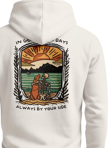 Neverless Sweatshirt 'Alway by your side' in Beige