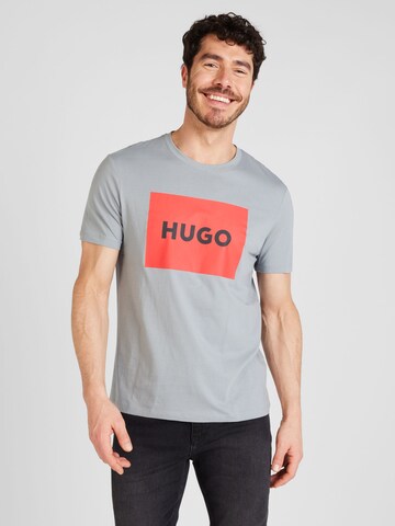 HUGO Koszulka 'Dulive222' w kolorze szary: przód