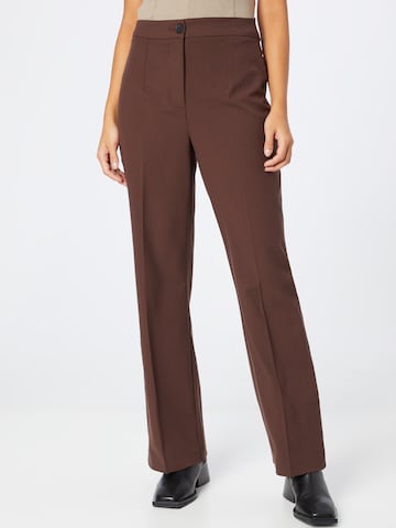 VERO MODA Wide leg Pleated Pants in Brown: front