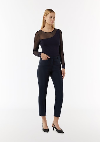 COMMA - Slimfit Calças com vincos em azul: frente