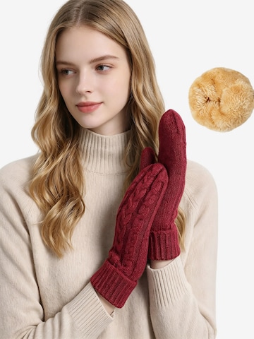 Magicshe Hand Warmers 'Strick Winterhandschuhe mit Fleecefutter Warm Weich' in Red: front