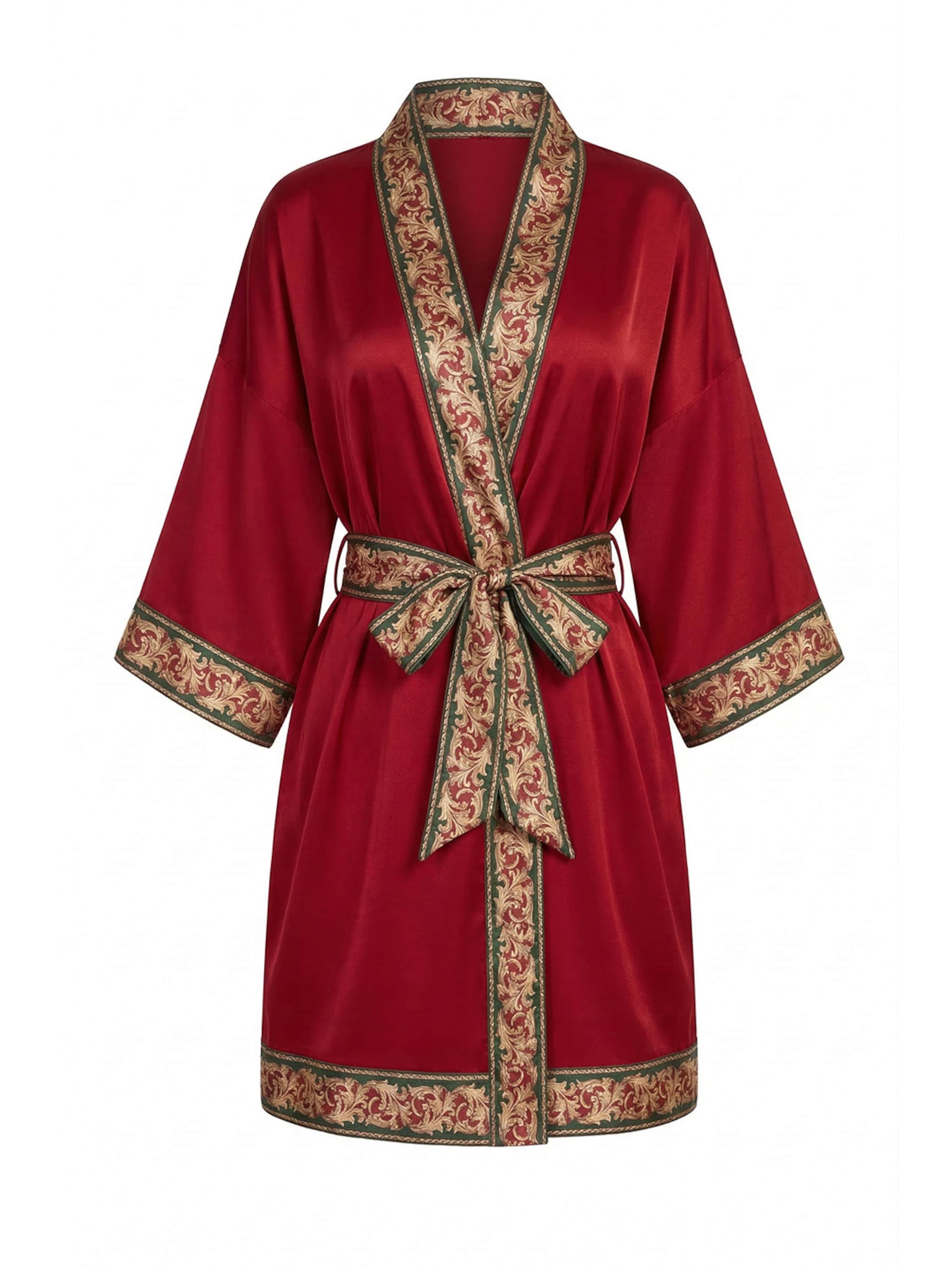 Vivi Idee Dressing Gown 'Kimono' in Red: front