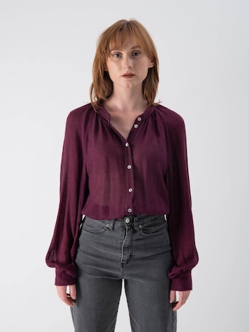 MND Bluse 'Mandarin collar'‌‌‌‌‌‌‌ in Rot: Vorderseite