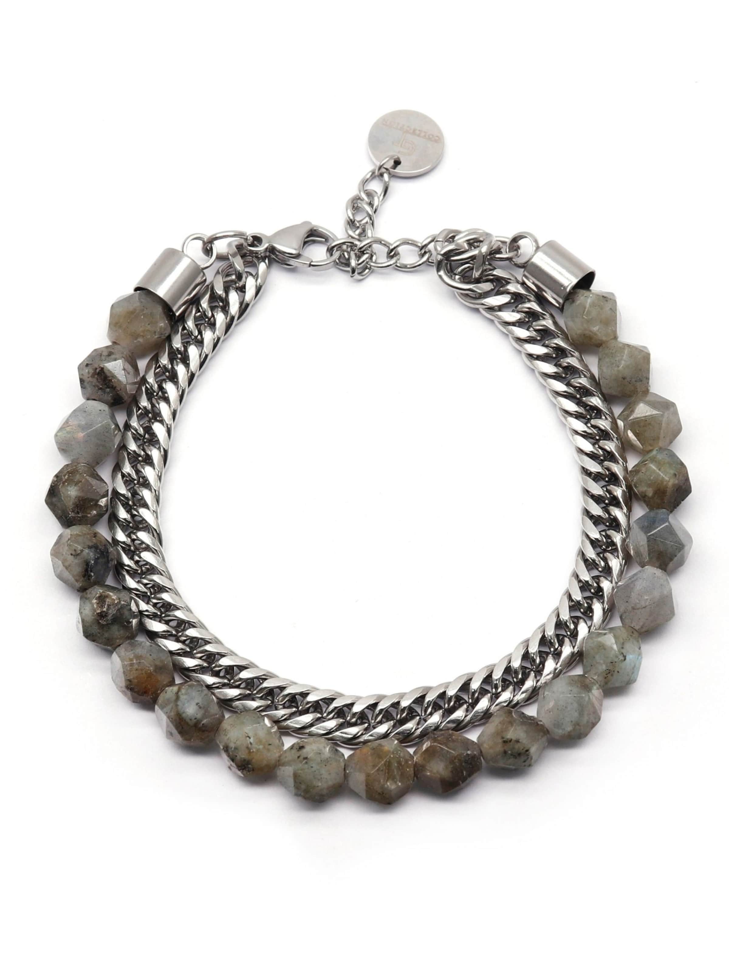 GT Collection Armband 'Faceted-Bead' in Grau