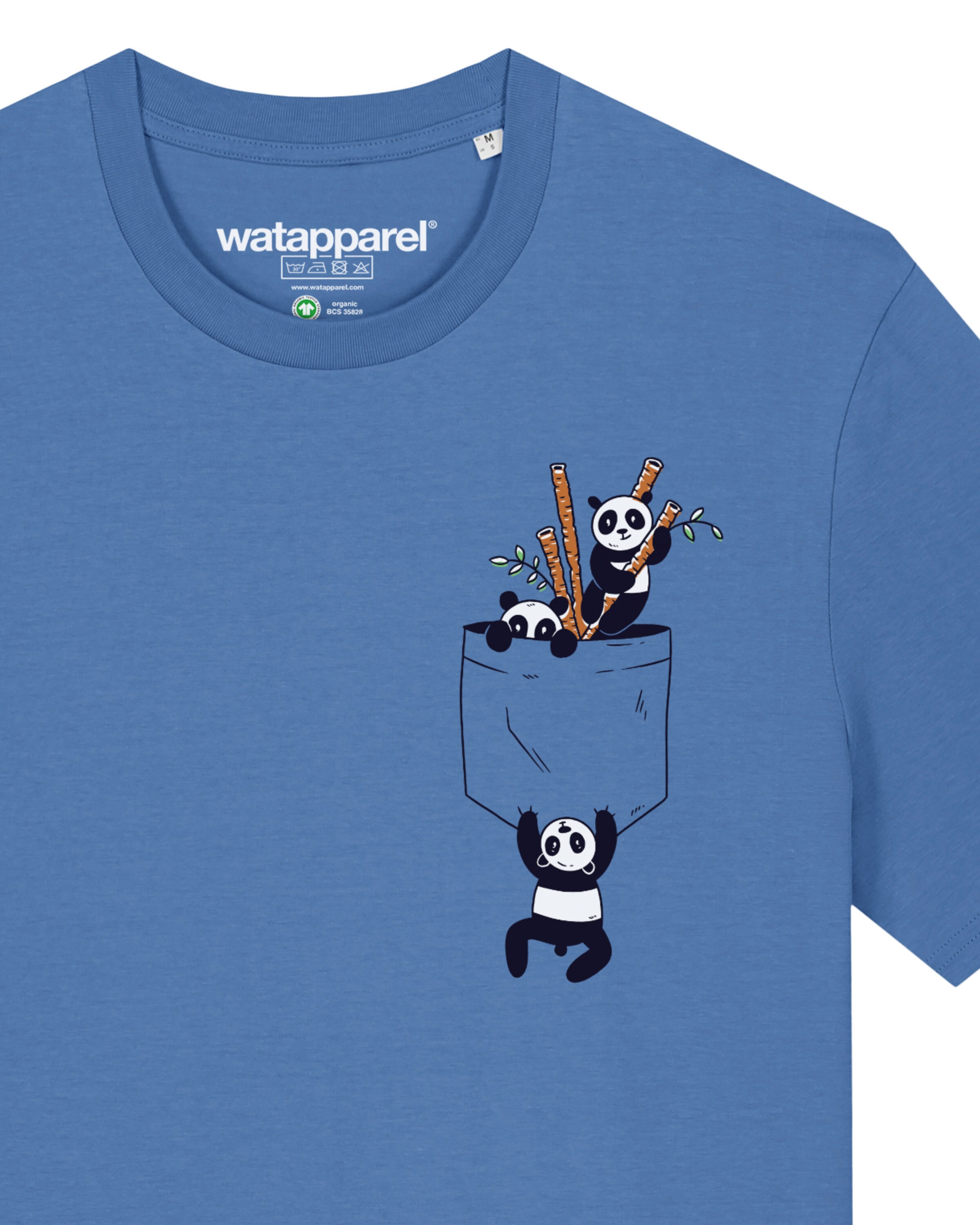 T-Shirt ' Pocket Pandas ' Watapparel en bleu