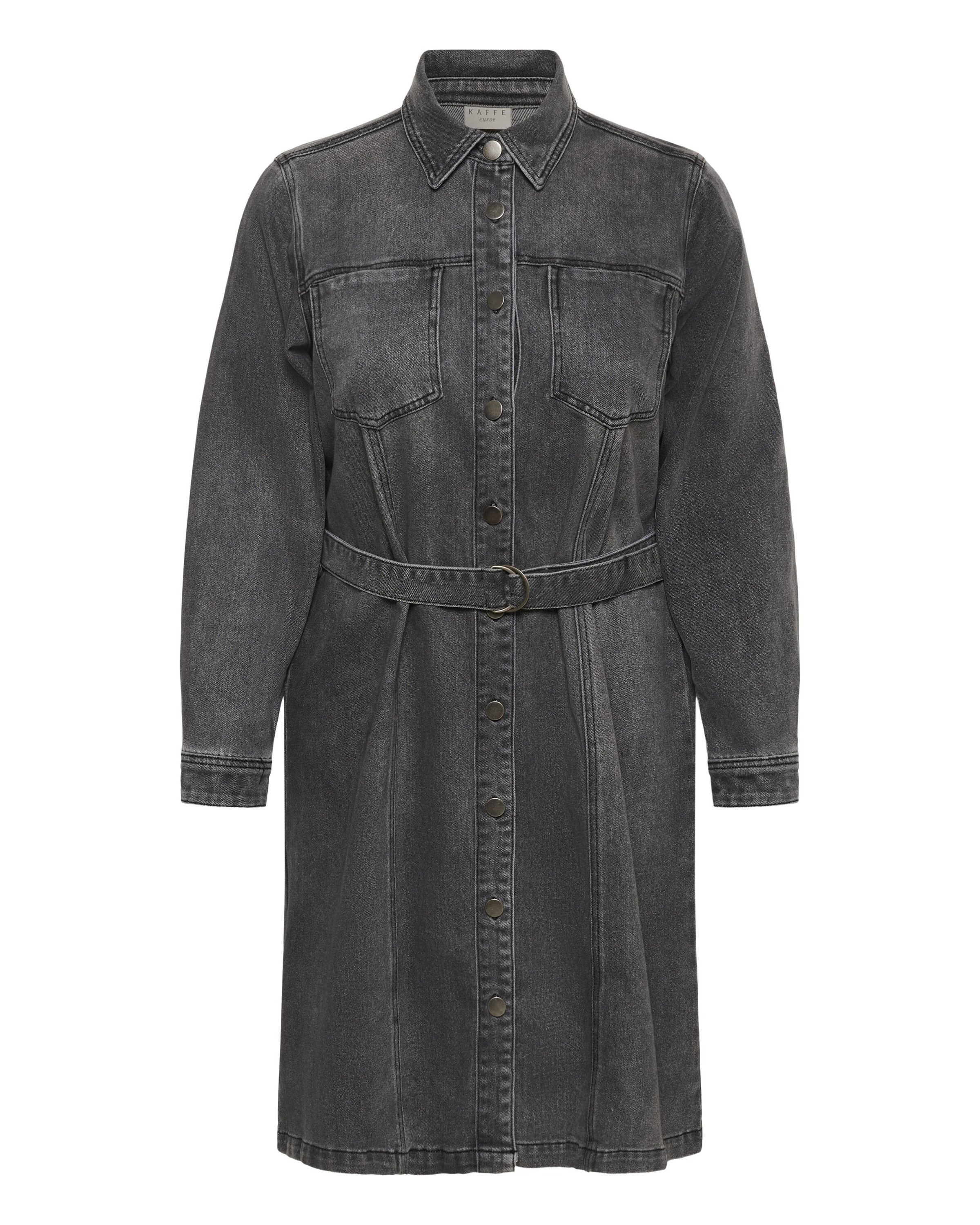 KAFFE CURVE Kjole 'Cally' i grå: forside