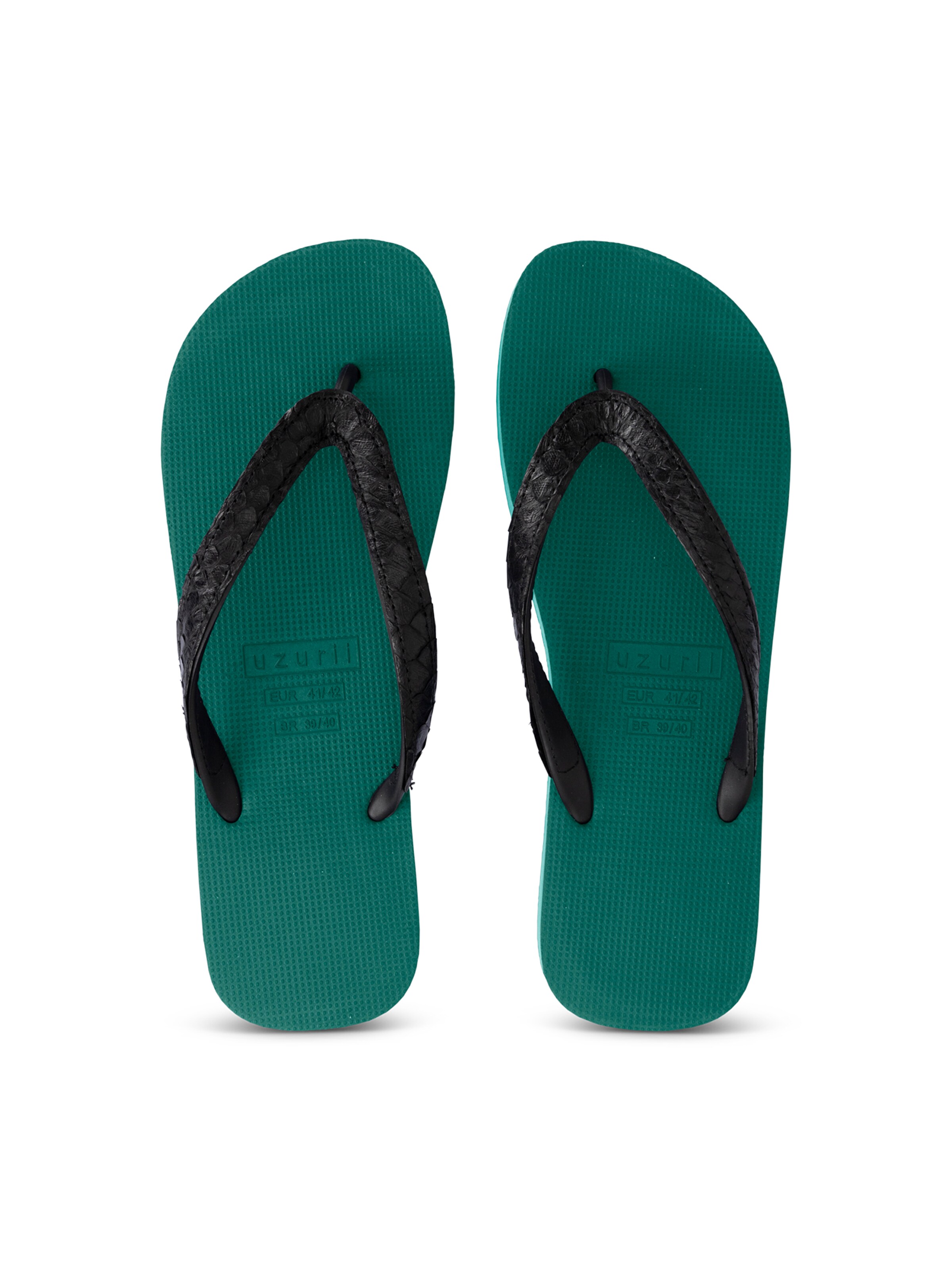 Uzurii Luxury Footwear Zehentrenner 'Python'‌‌ in Grün