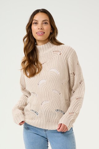 Cream Sweater 'Mistletoe' in Beige: front