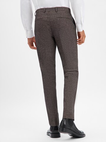 BOSS Regular Pleated Pants ' Leon ' in Brown