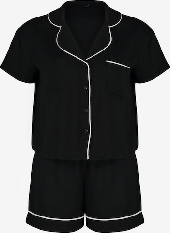 TrendyolKratke hlače za spavanje - crna boja: prednji dio