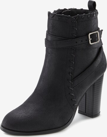 LASCANA Ankle Boots in Black: front