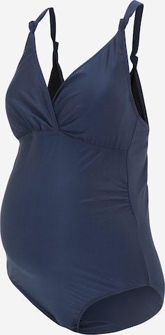MAMALICIOUSTrokutasti Jednodijelni kupaći kostim 'NUGGA' - plava boja: prednji dio