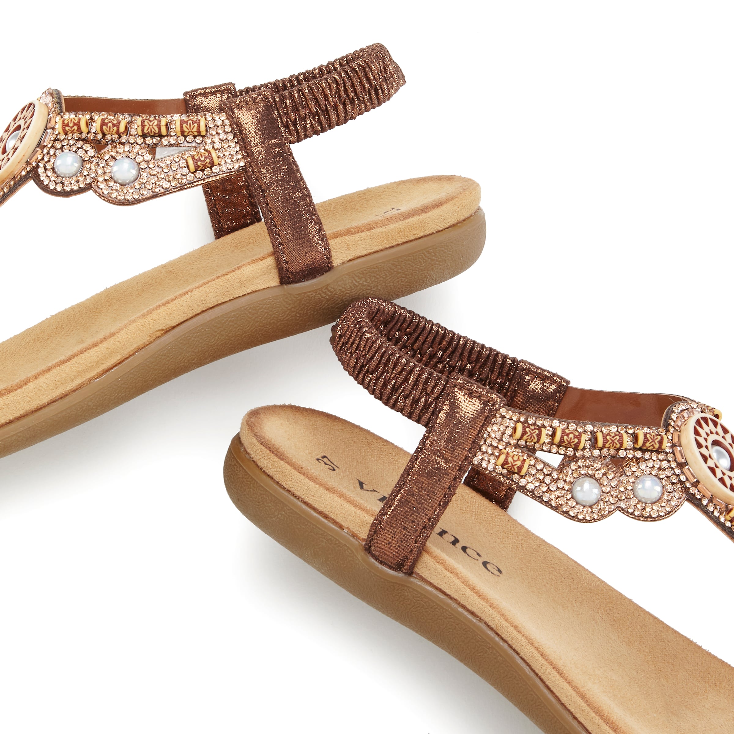 VIVANCE Ujjelválasztó-pántos szandál - barna