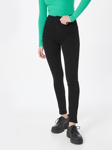 PIECES Skinny Jeans 'SANNI' in Black: front