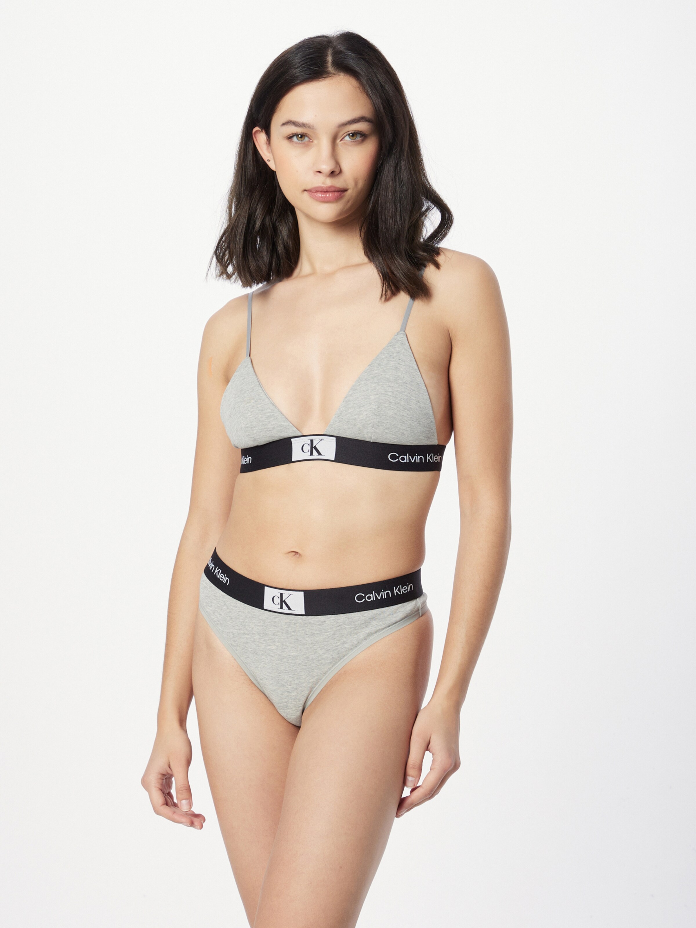 Calvin Klein Underwear Triangle Bra in Mottled Grey ABOUT YOU