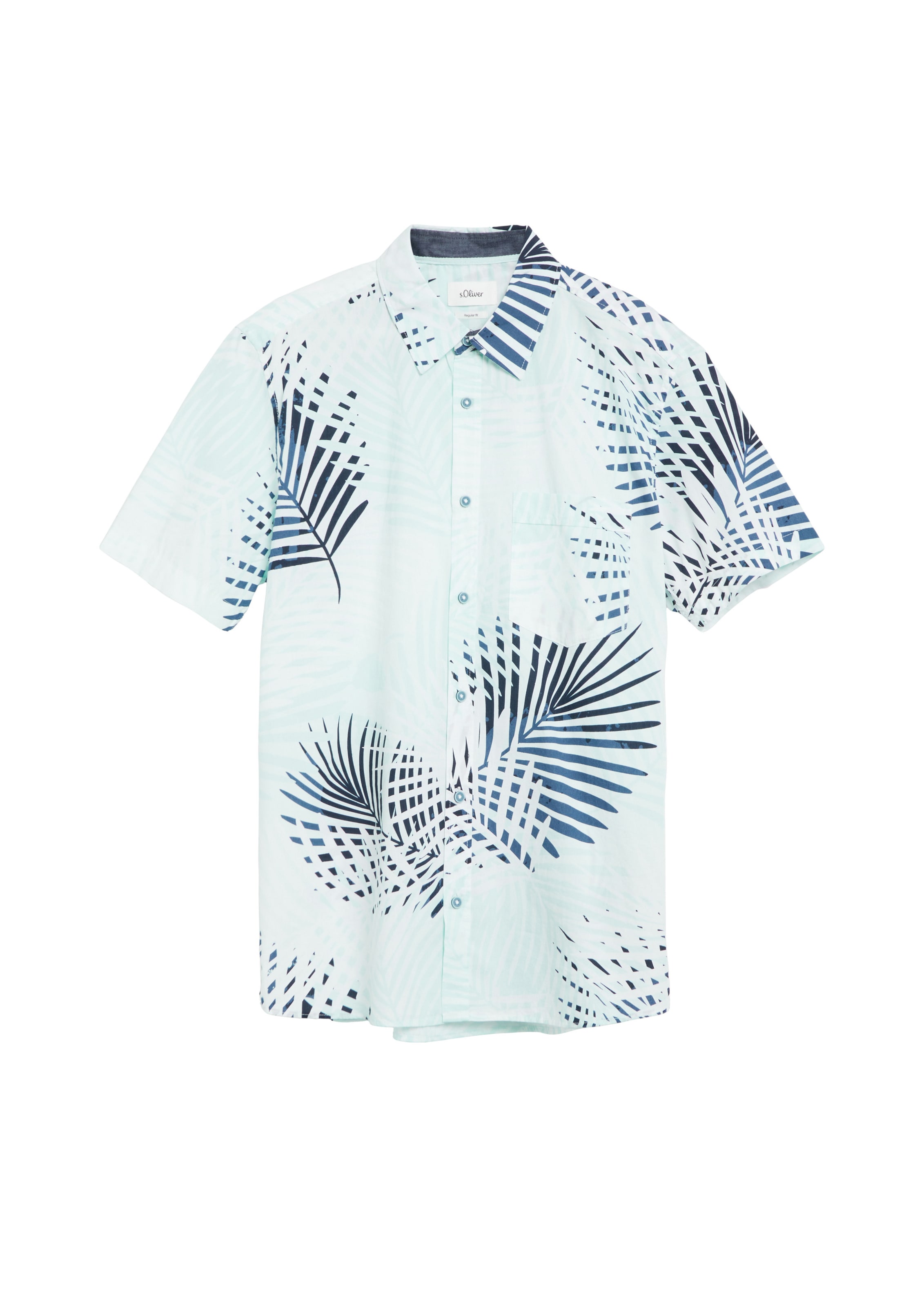 s.Oliver Regular Fit Hemd in Blau: Vorderseite