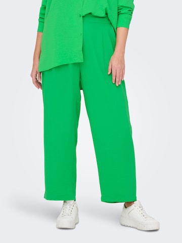 Wide leg Pantaloni cutați 'Joleen Jackie' de la ONLY Carmakoma pe verde: față