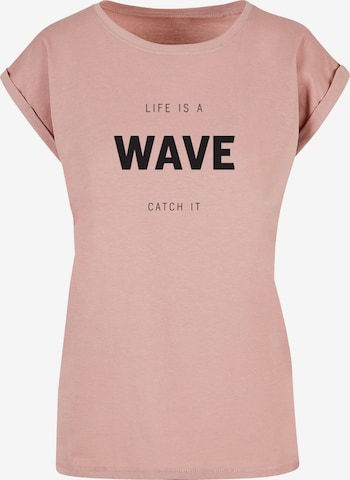 T-shirt 'Summer - Life Is A Wave' Merchcode en rose : devant