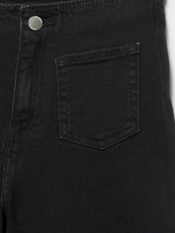 Pull&Bear Zvonové kalhoty Džíny – černá